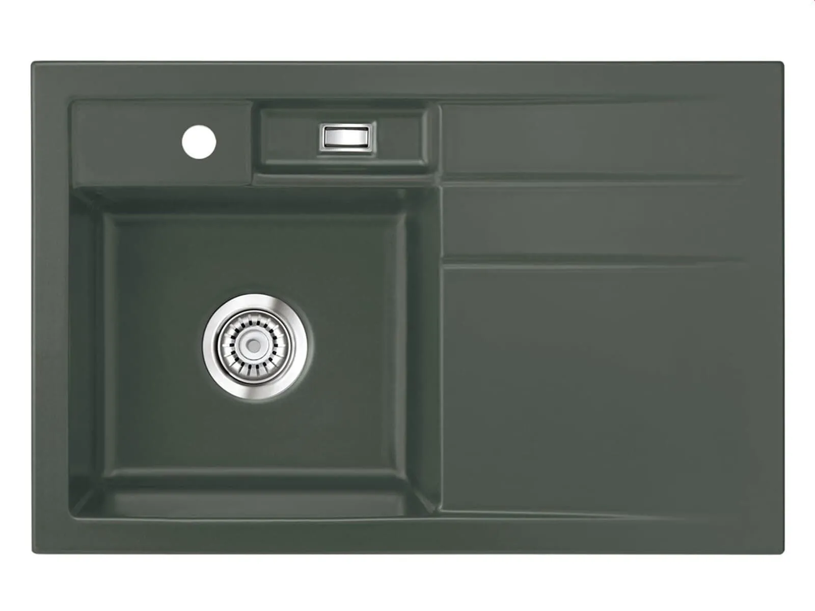 Systemceram BELA 78 Lava, zlewozmywak ceramiczny, korek manualny