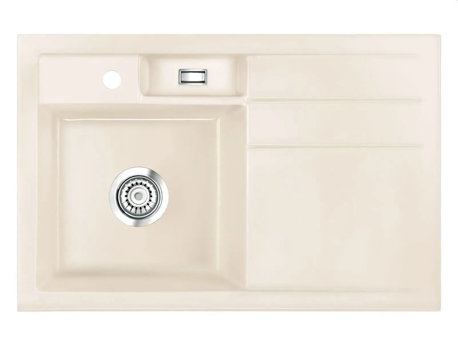 Systemceram BELA 78 Magnolia, zlewozmywak ceramiczny, korek manualny