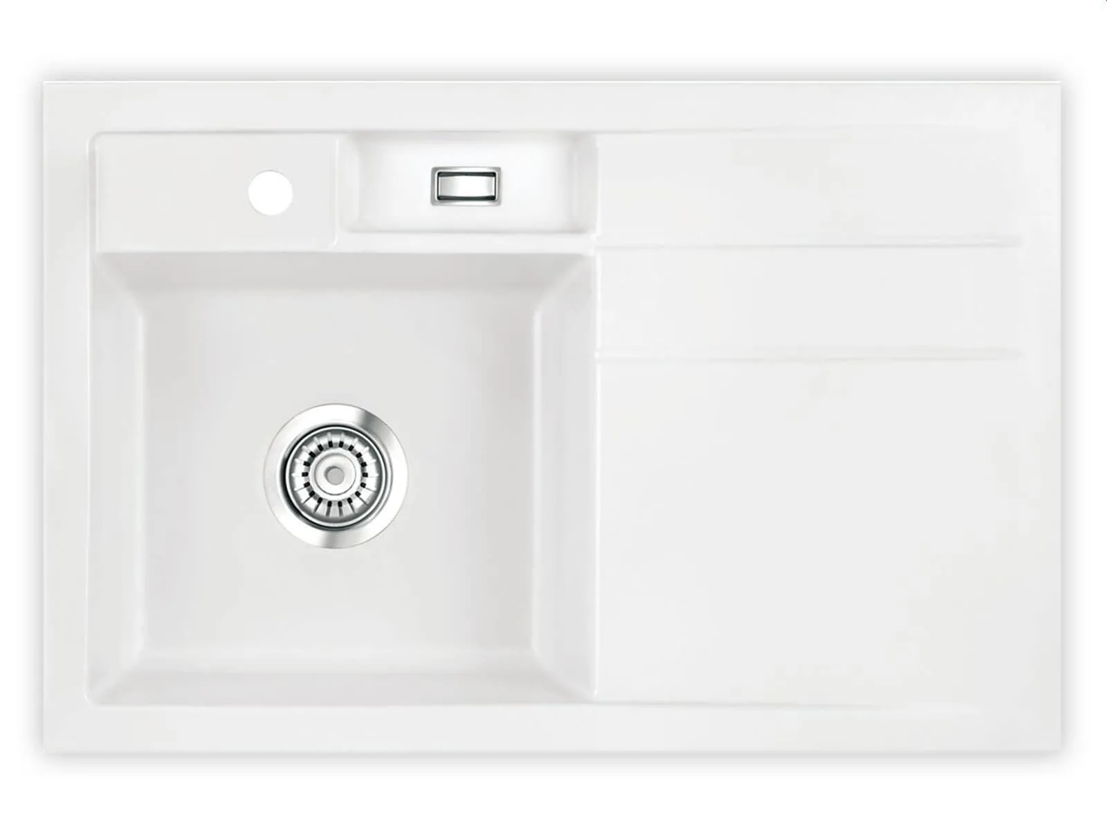 Systemceram BELA 78 Polar, zlewozmywak ceramiczny, korek manualny