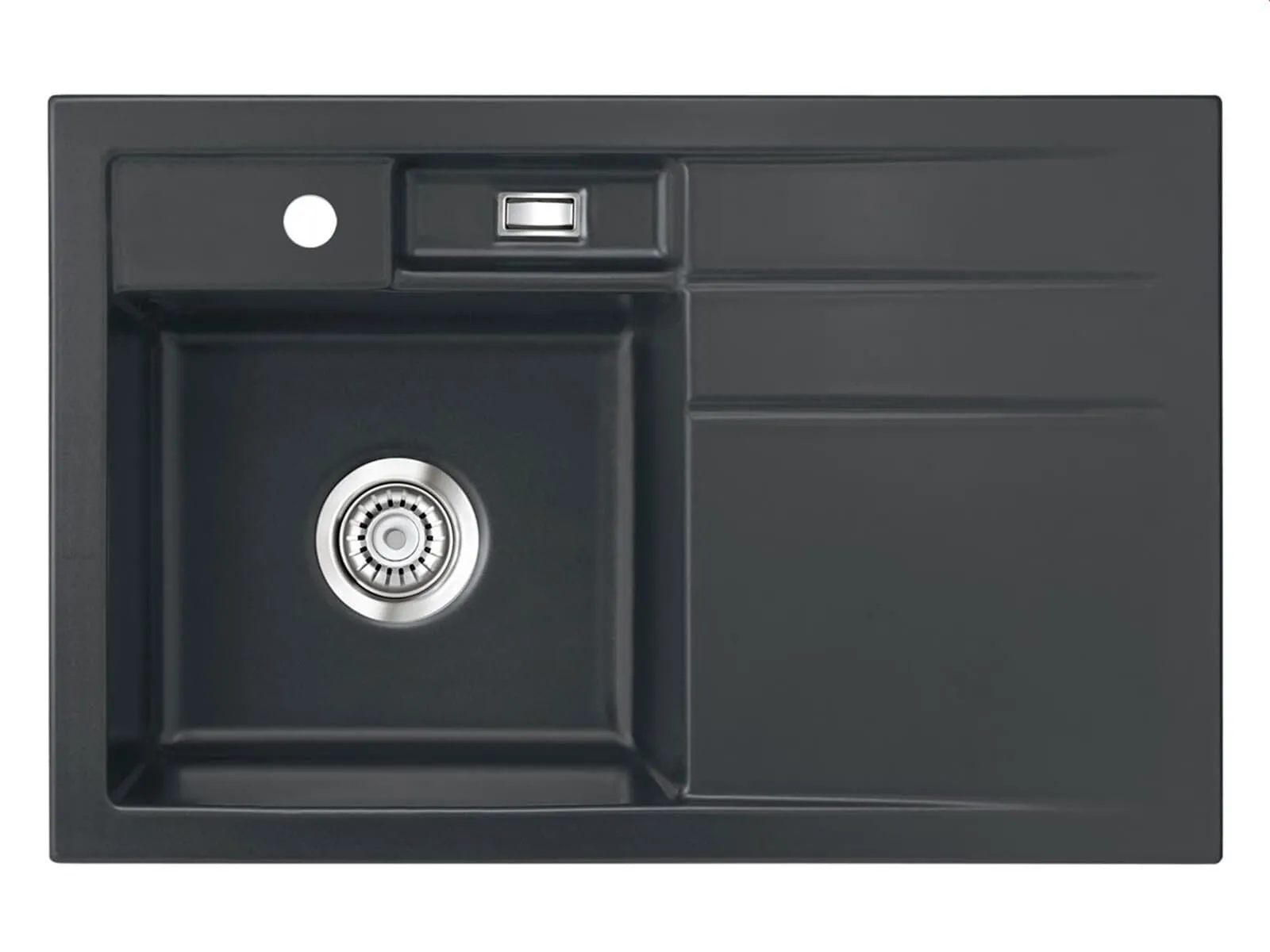 Systemceram BELA 78 Schiefer, zlewozmywak ceramiczny, korek manualny