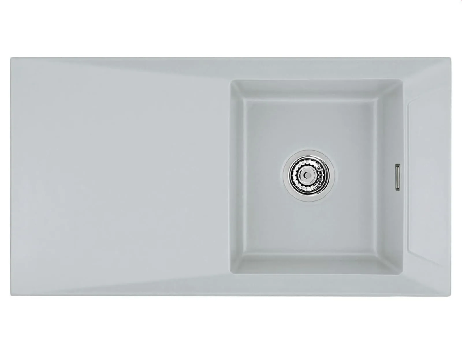 Systemceram SIRO 90 Alu, zlewozmywak ceramiczny, korek manualny