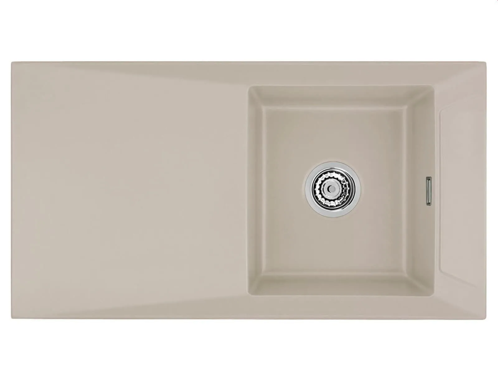 Systemceram SIRO 90 Fango, zlewozmywak ceramiczny, korek manualny