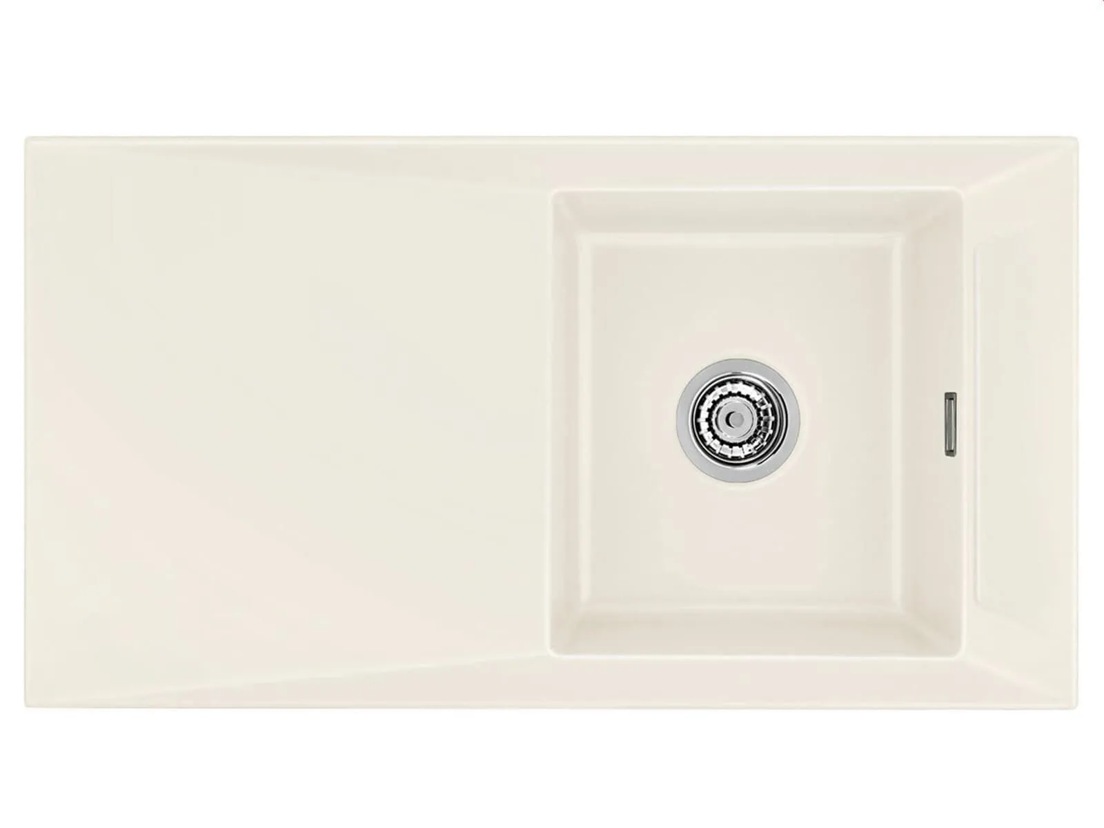 Systemceram SIRO 90 Jasmin, zlewozmywak ceramiczny, korek manualny