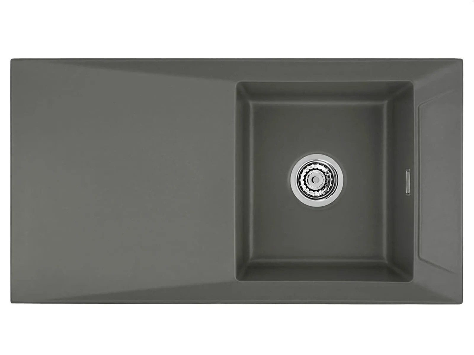 Systemceram SIRO 90 Lava, zlewozmywak ceramiczny, korek manualny