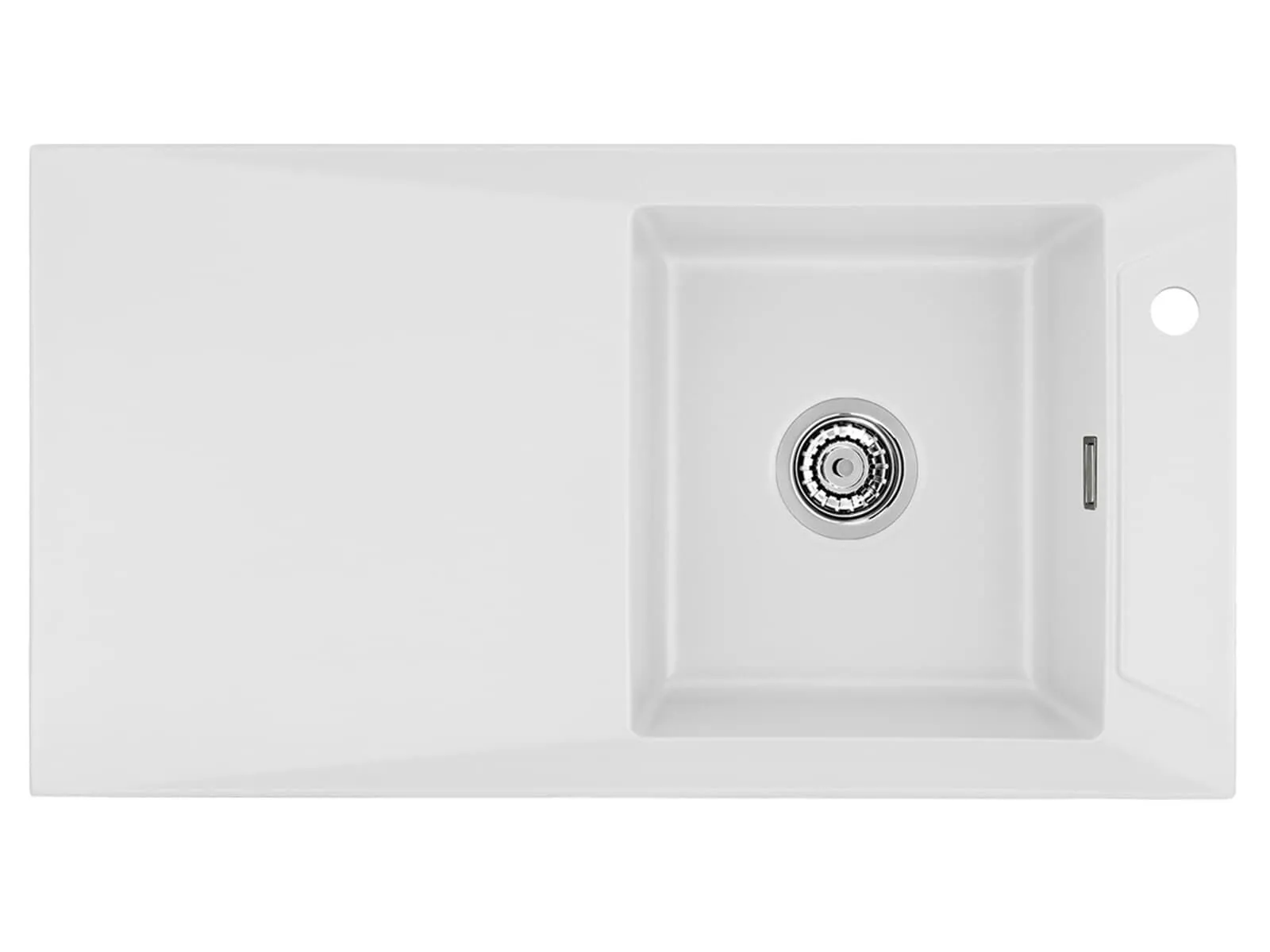 Systemceram SIRO 90 Satin, zlewozmywak ceramiczny, korek manualny