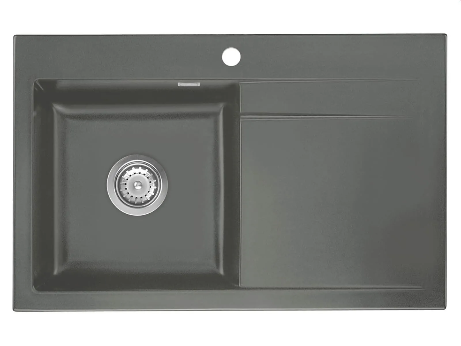 Systemceram Stema 80 Lava, zlewozmywak ceramiczny, korek manualny