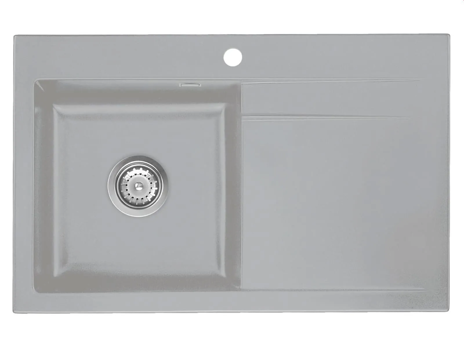 Systemceram Stema 80 Titan, zlewozmywak ceramiczny, korek manualny