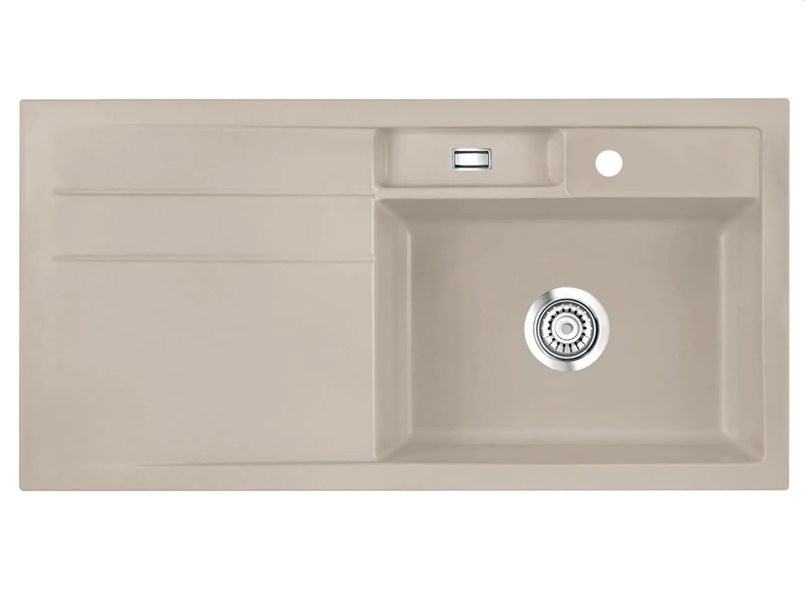 Systemceram Bela 100 Fango, zlewozmywak ceramiczny, korek manualny