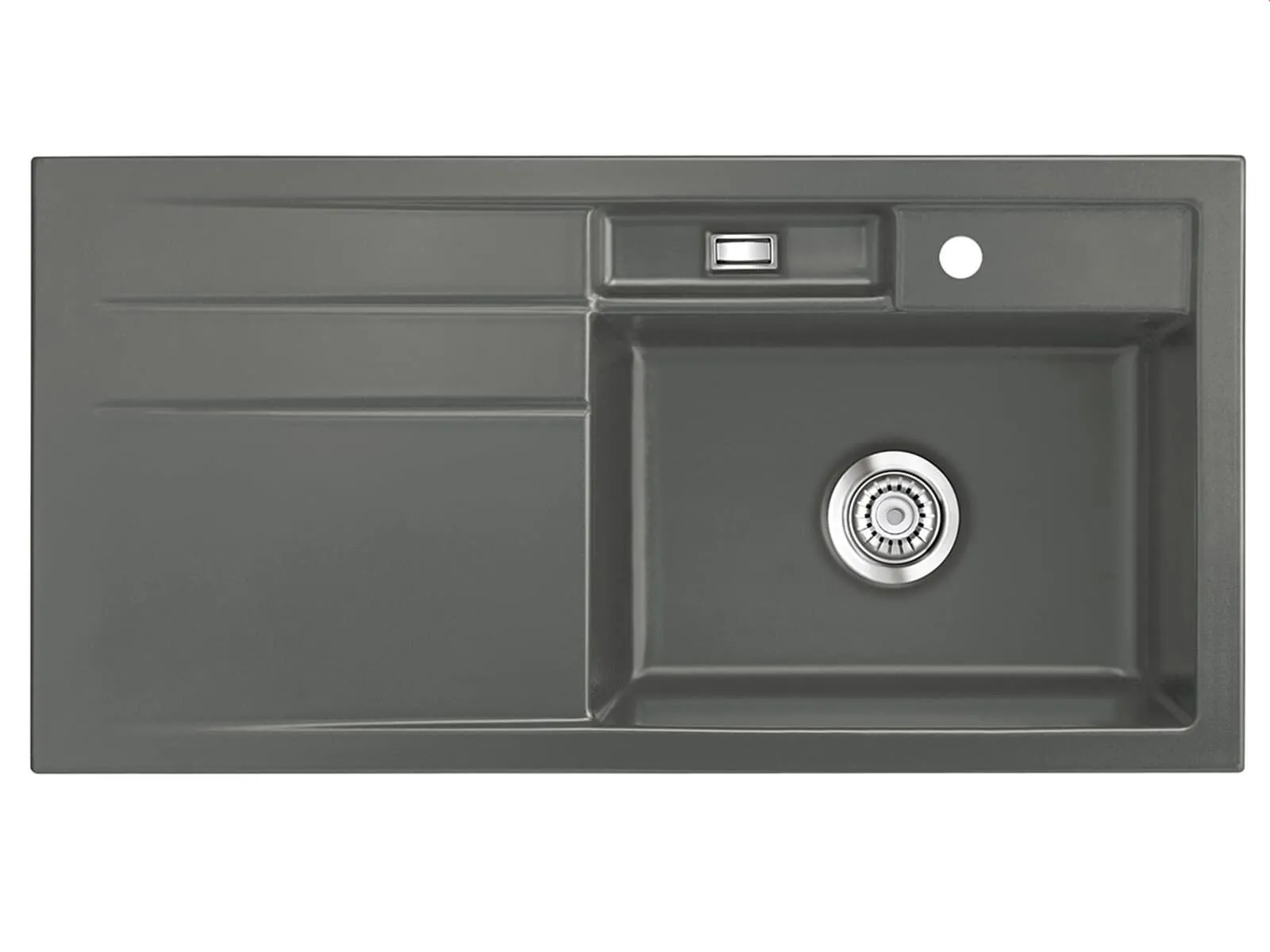 Systemceram Bela 100 Lava, zlewozmywak ceramiczny, korek manualny