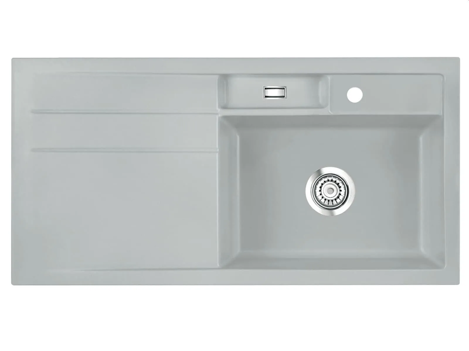 Systemceram Bela 100 Titan, zlewozmywak ceramiczny, korek manualny