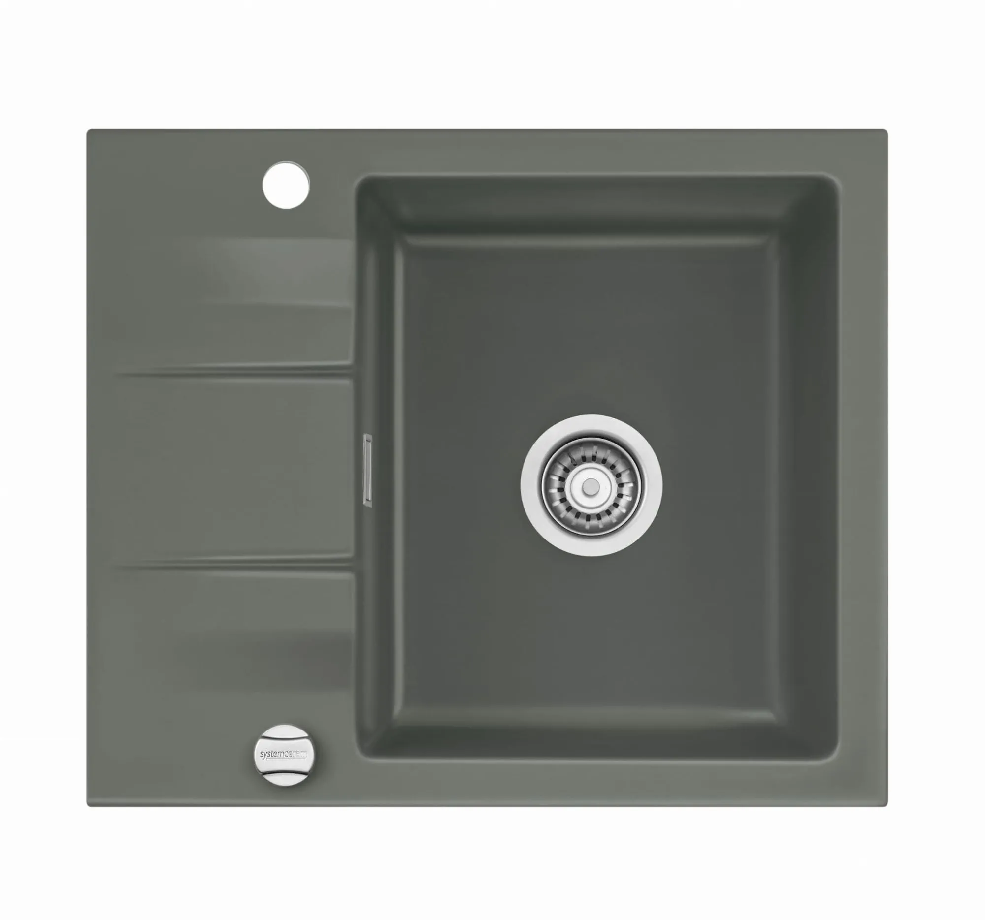 Systemceram Genea 60 Lava, zlewozmywak ceramiczny, korek manualny