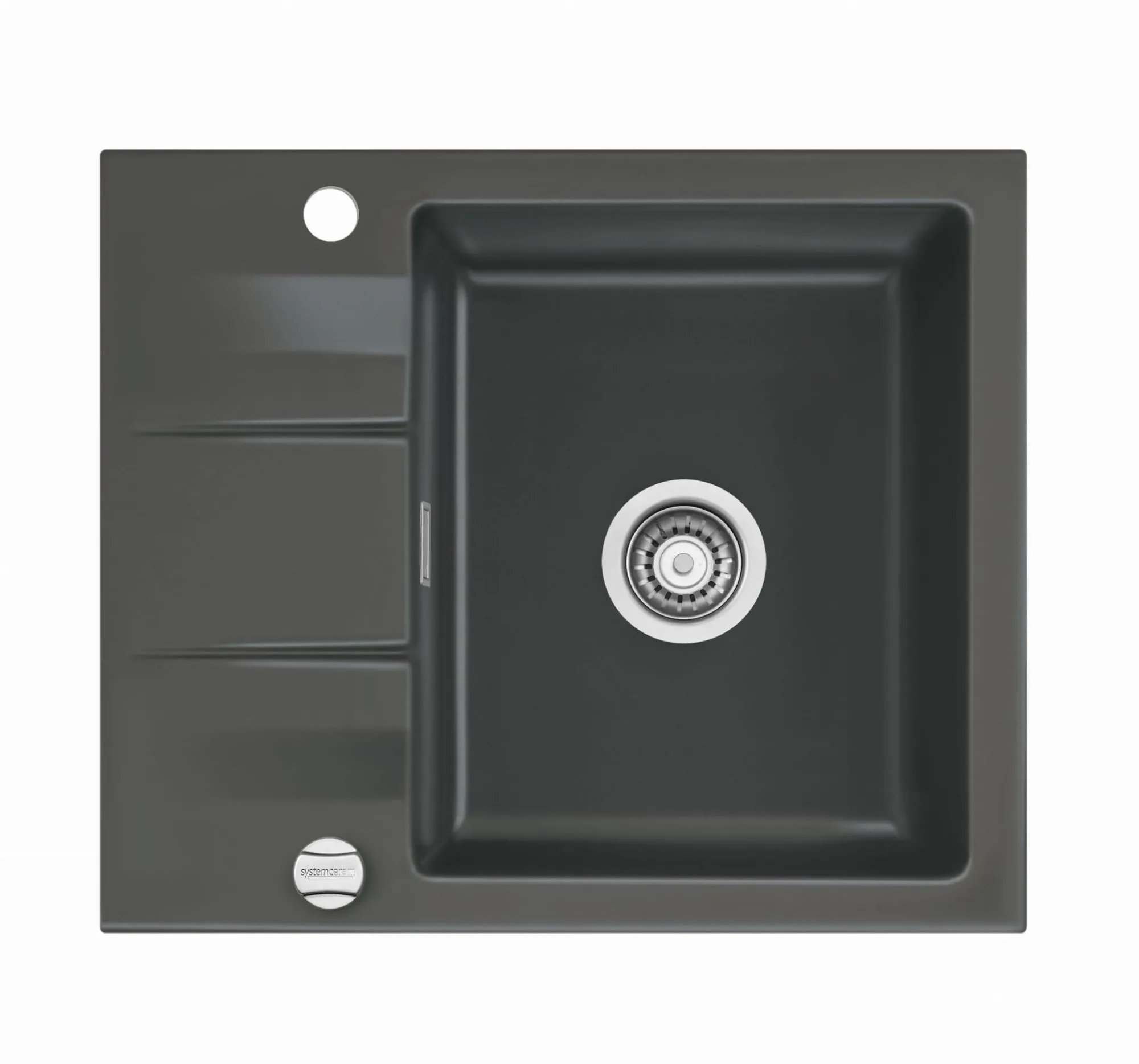 Systemceram Genea 60 Schiefer, zlewozmywak ceramiczny, korek manualny