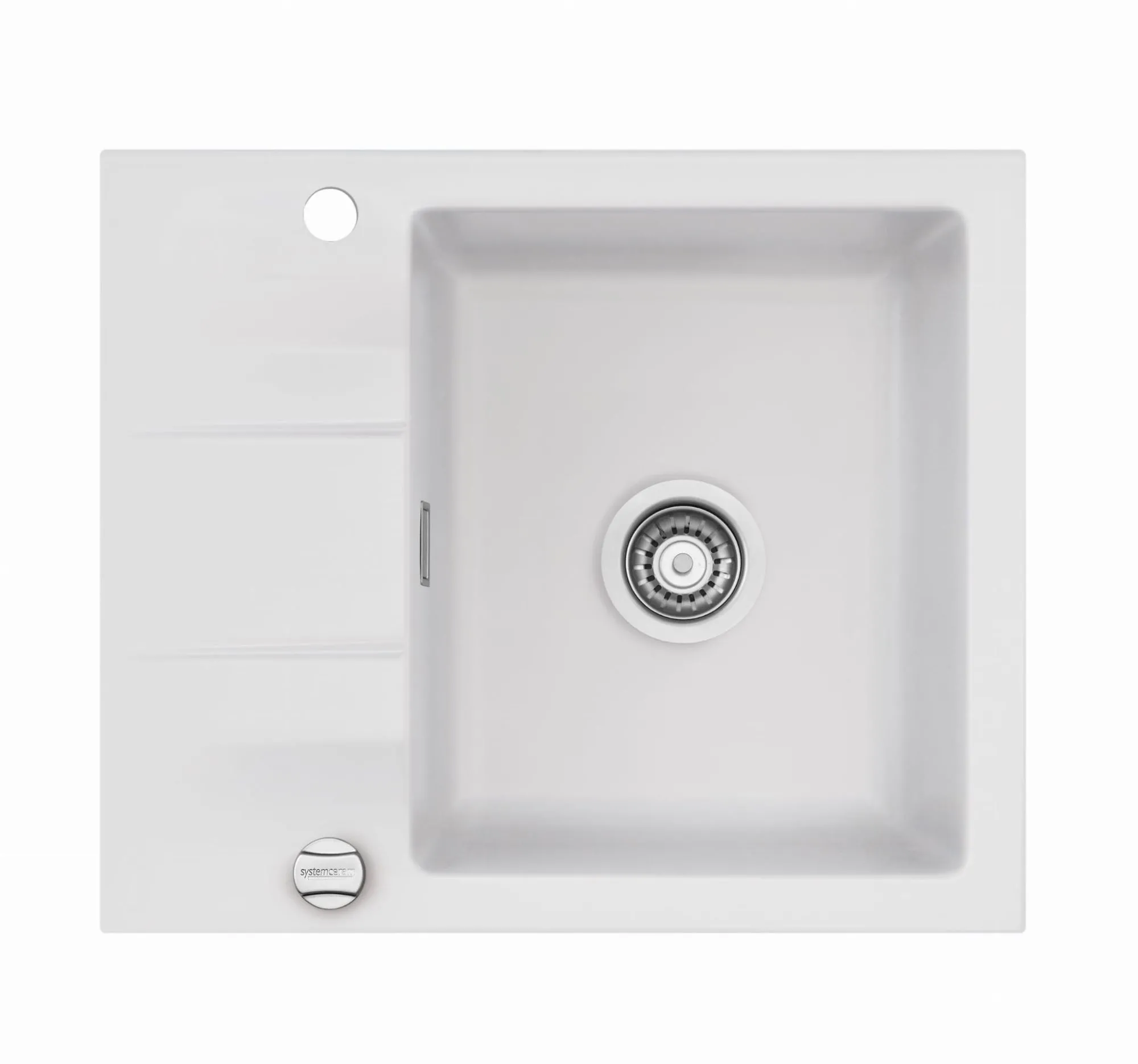 Systemceram Genea 60 Satin, zlewozmywak ceramiczny, korek manualny