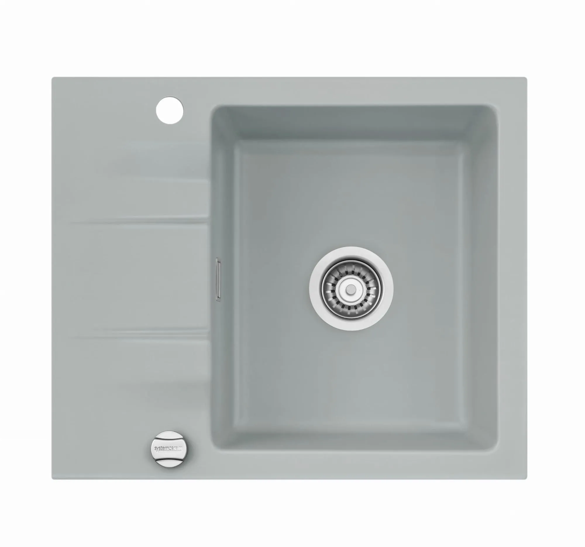 Systemceram Genea 60 Titan, zlewozmywak ceramiczny, korek manualny