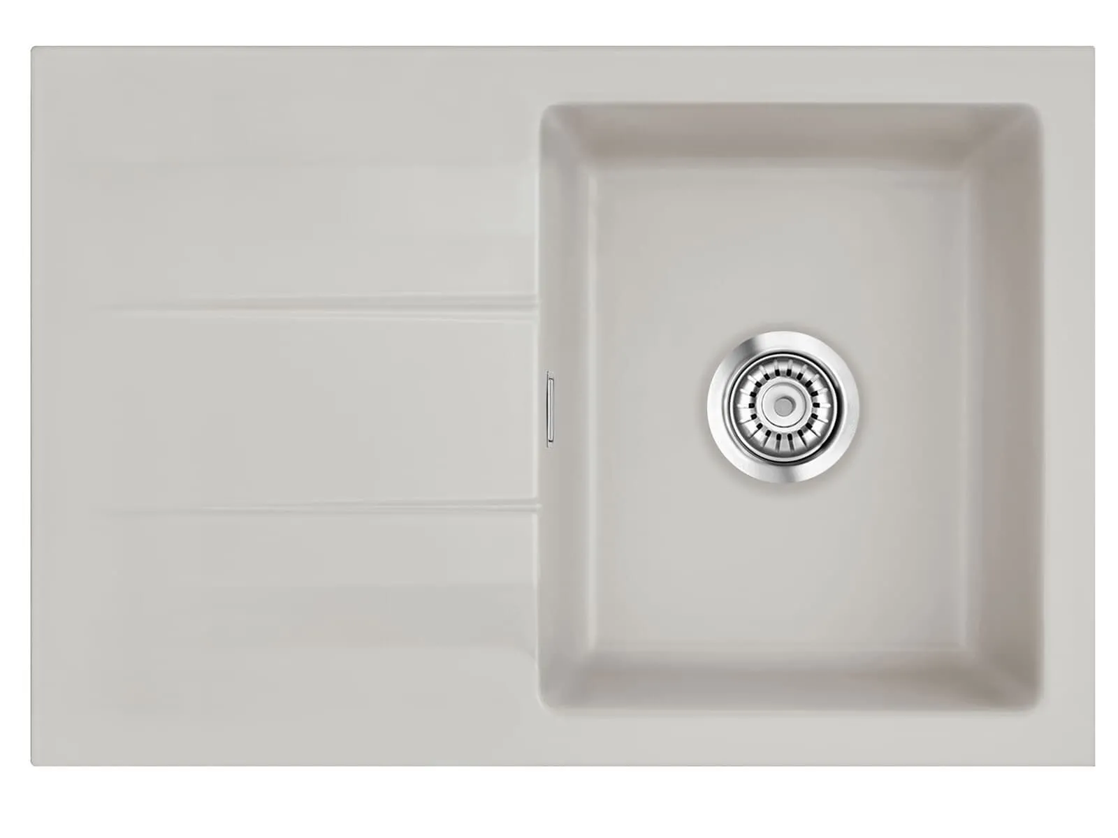 Systemceram Genea 75 Alu, zlewozmywak ceramiczny, korek manualny