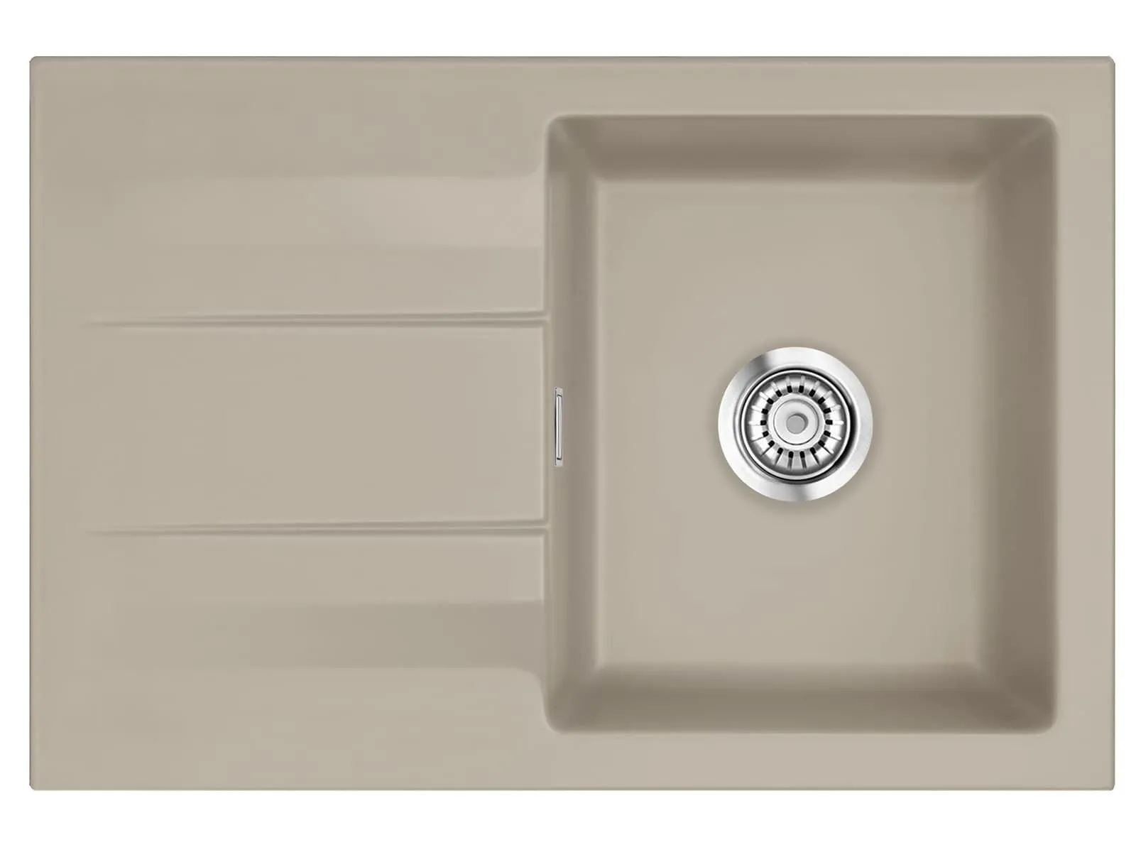 Systemceram Genea 75 Fango, zlewozmywak ceramiczny, korek manualny