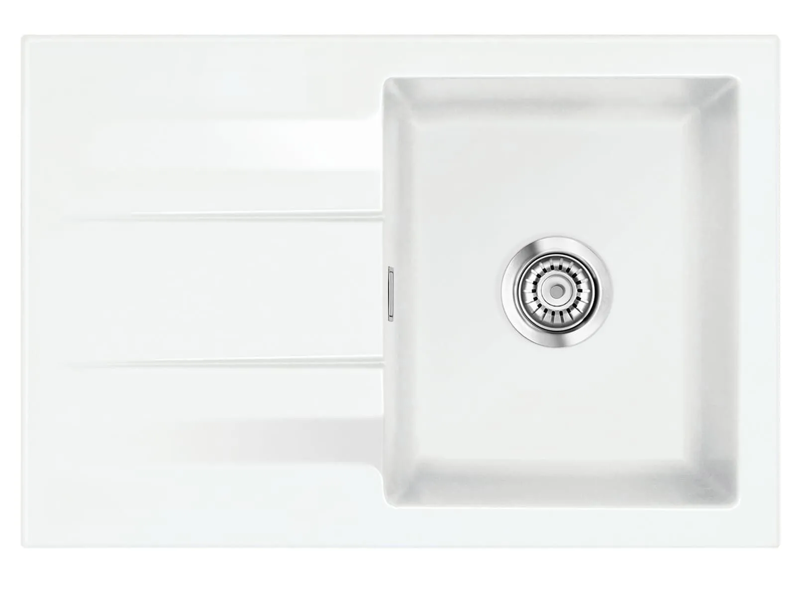 Systemceram Genea 75 Gronland, zlewozmywak ceramiczny, korek manualny