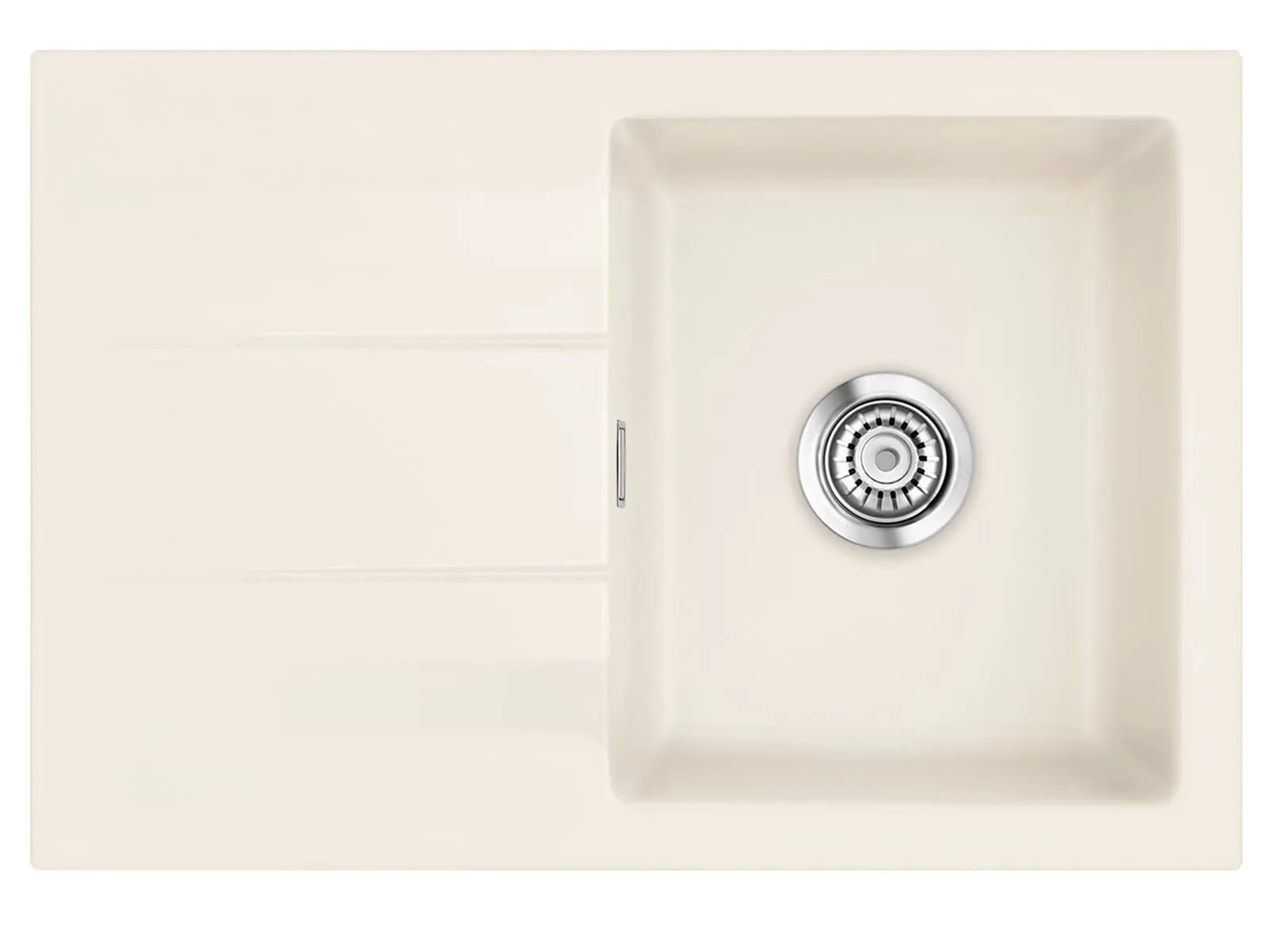 Systemceram Genea 75 Jasmin, zlewozmywak ceramiczny, korek manualny