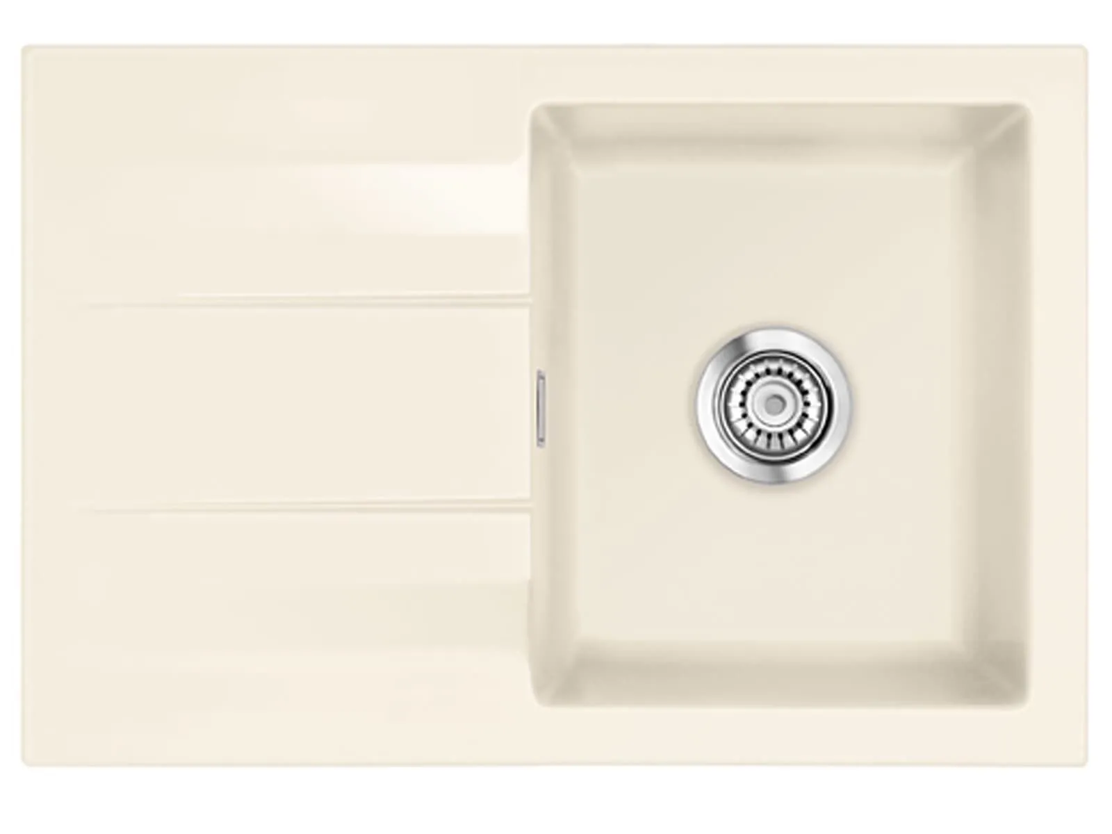 Systemceram Genea 75 Magnolia, zlewozmywak ceramiczny, korek manualny