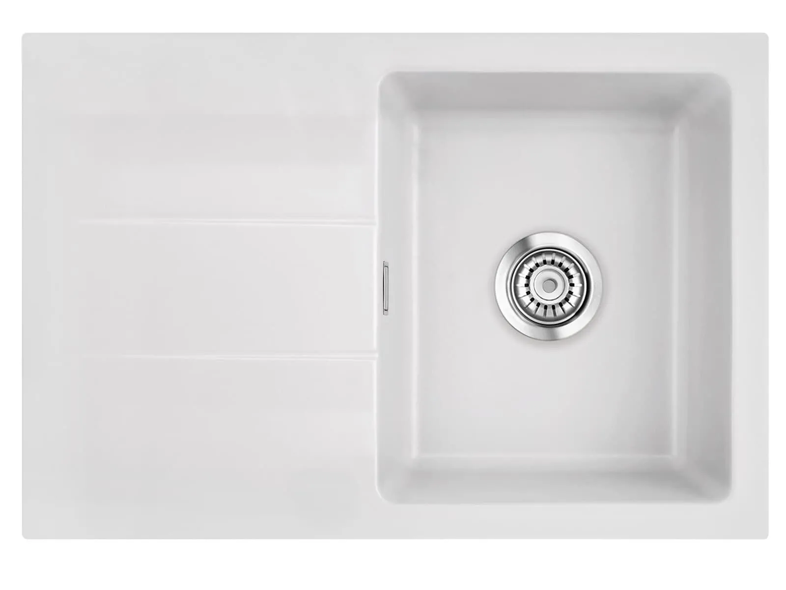 Systemceram Genea 75 Satin, zlewozmywak ceramiczny, korek manualny