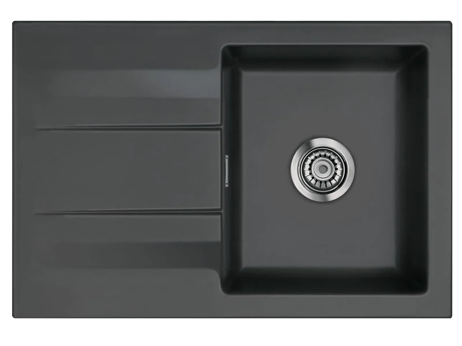 Systemceram Genea 75 Schiefer, zlewozmywak ceramiczny, korek manualny