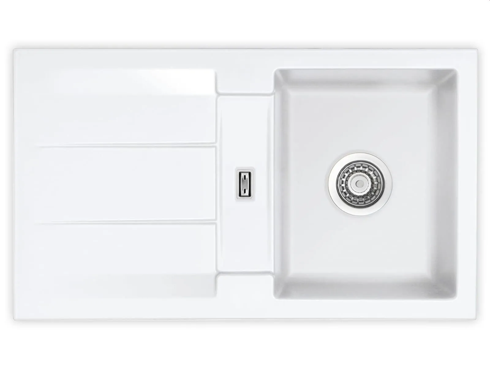 Systemceram Genea 87 Gronland, zlewozmywak ceramiczny, korek manualny