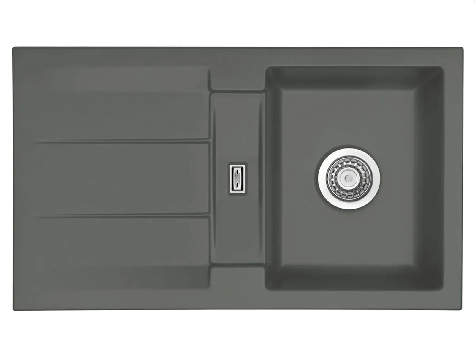 Systemceram Genea 87 Lava, zlewozmywak ceramiczny, korek manualny