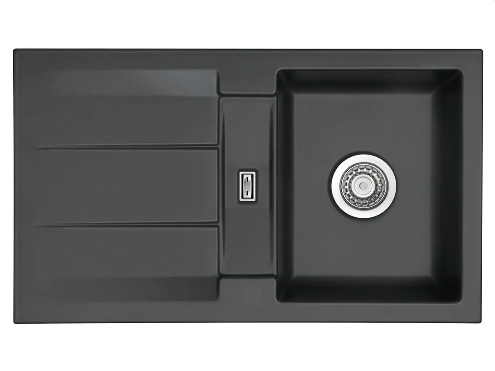 Systemceram Genea 87 Schiefer, zlewozmywak ceramiczny, korek manualny