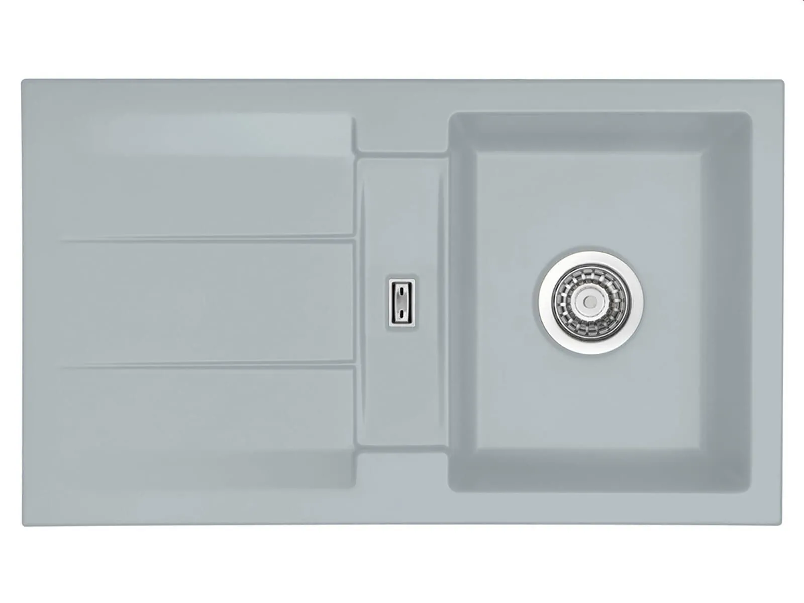 Systemceram Genea 87 Titan, zlewozmywak ceramiczny, korek manualny