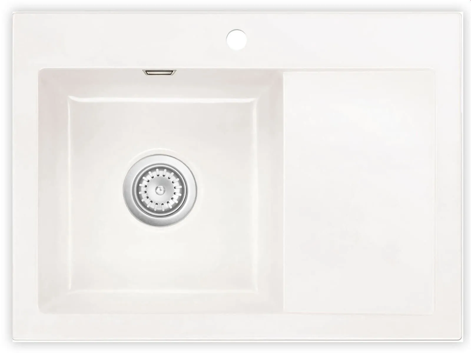 Systemceram Mera 70 Gronland, zlewozmywak ceramiczny, korek manualny