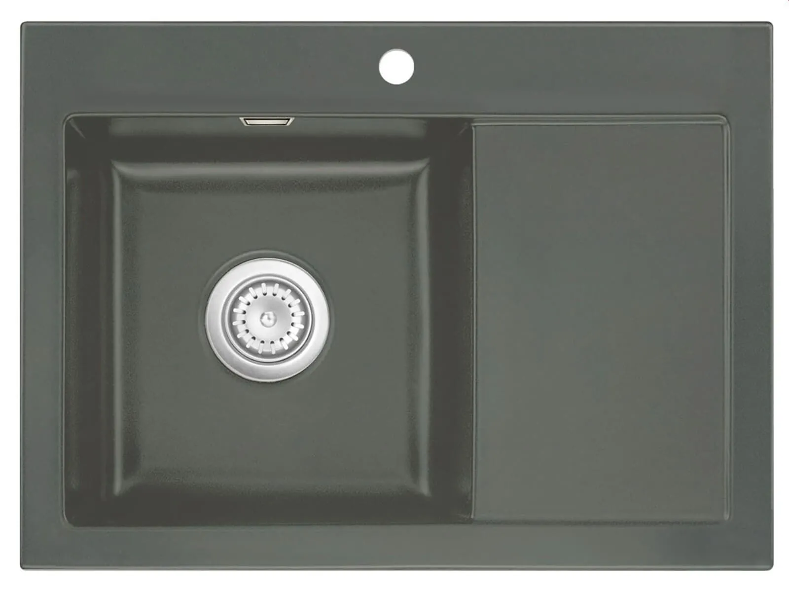 Systemceram Mera 70 Lava, zlewozmywak ceramiczny, korek manualny