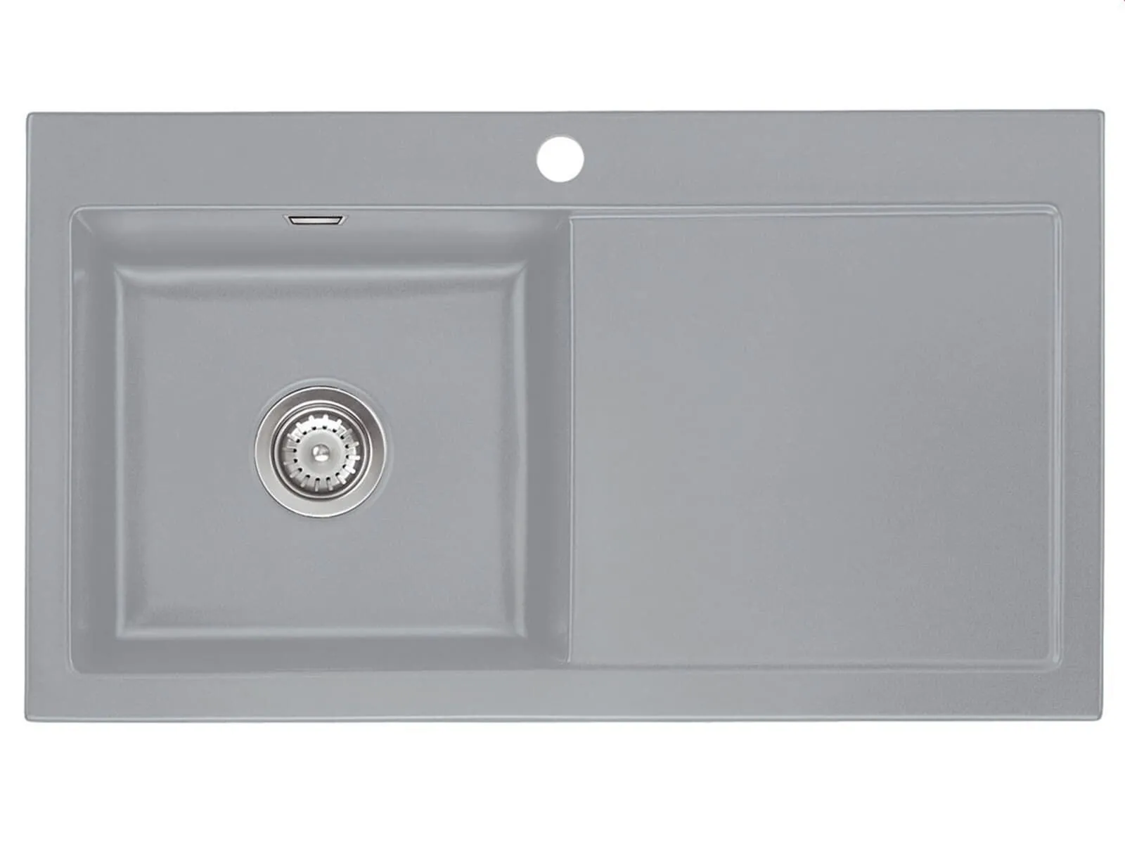 Systemceram Mera 90 Titan, zlewozmywak ceramiczny, korek manualny