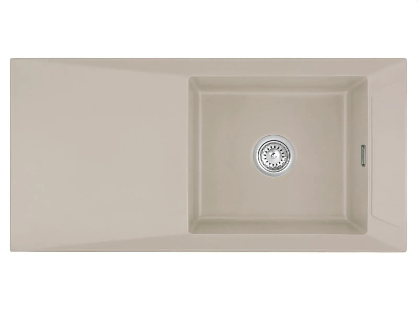 Systemceram Siro 100 Fango, zlewozmywak ceramiczny, korek manualny