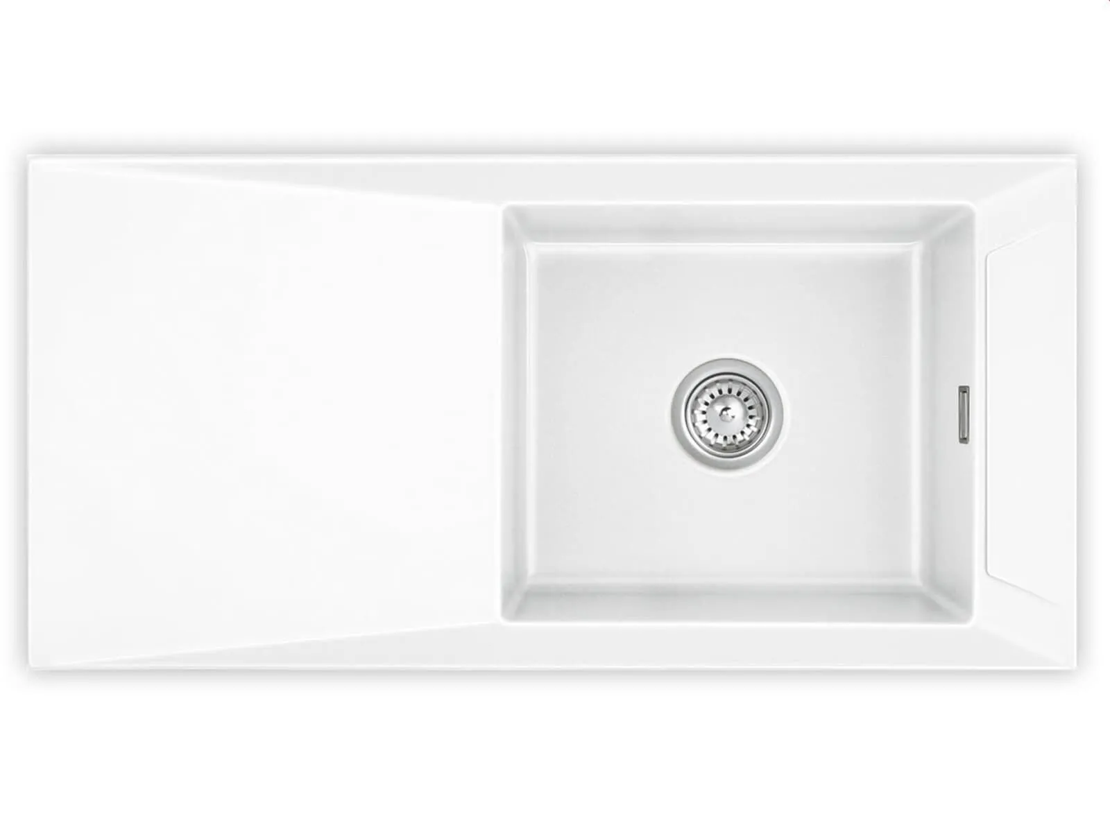 Systemceram Siro 100 Gronland, zlewozmywak ceramiczny, korek manualny