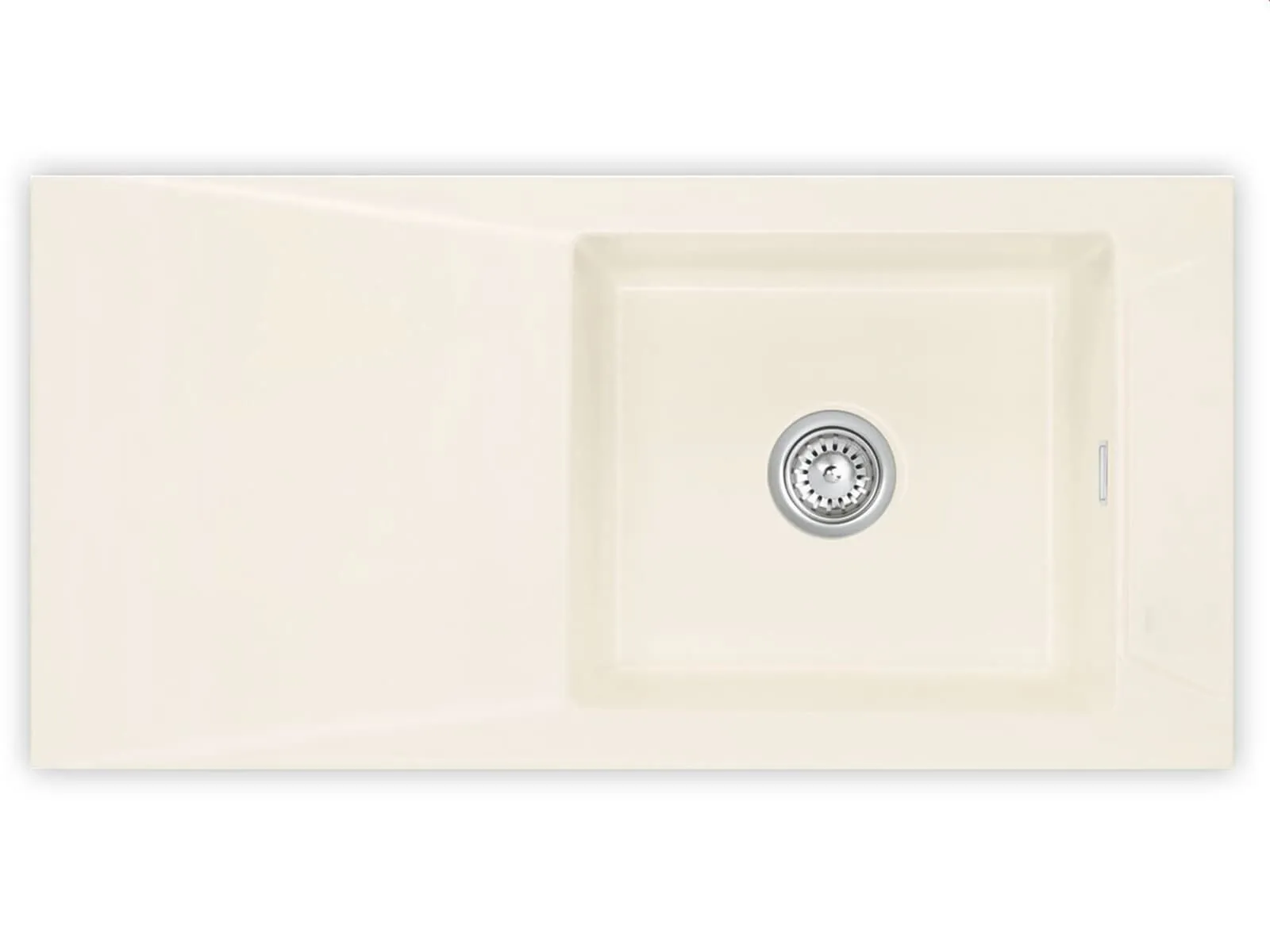 Systemceram Siro 100 Jasmin, zlewozmywak ceramiczny, korek manualny