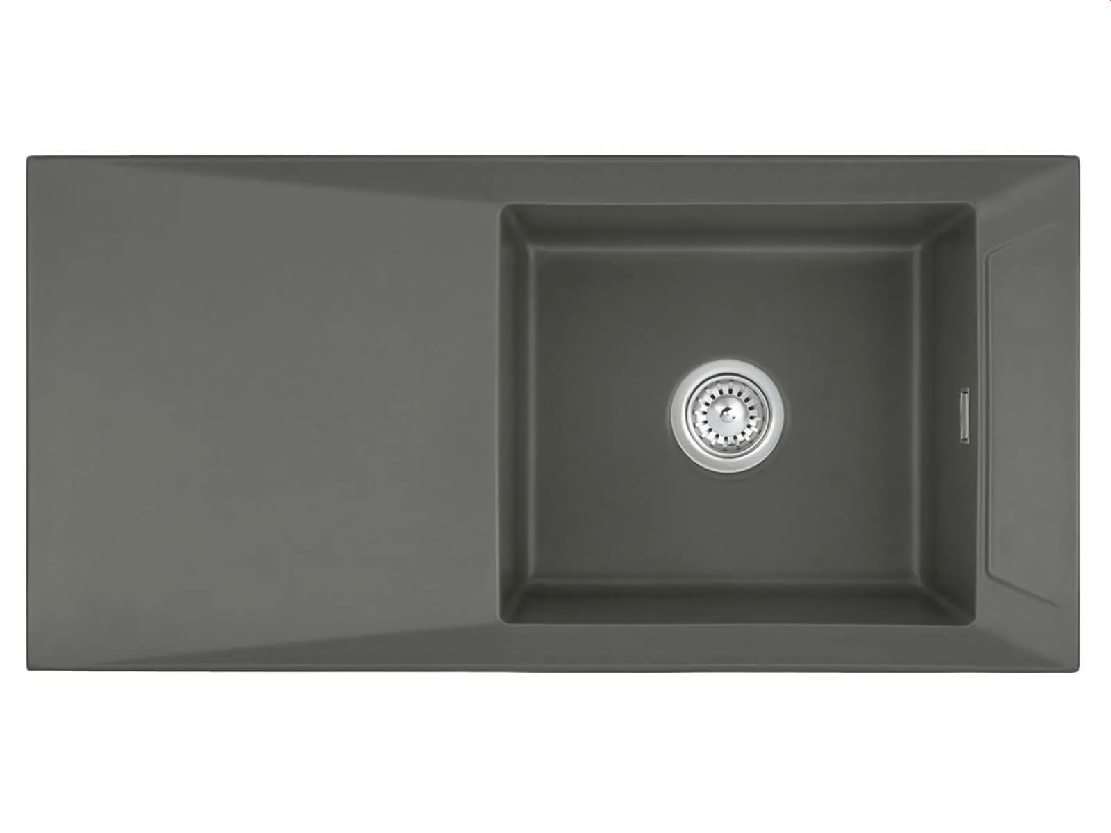 Systemceram Siro 100 Lava, zlewozmywak ceramiczny, korek manualny