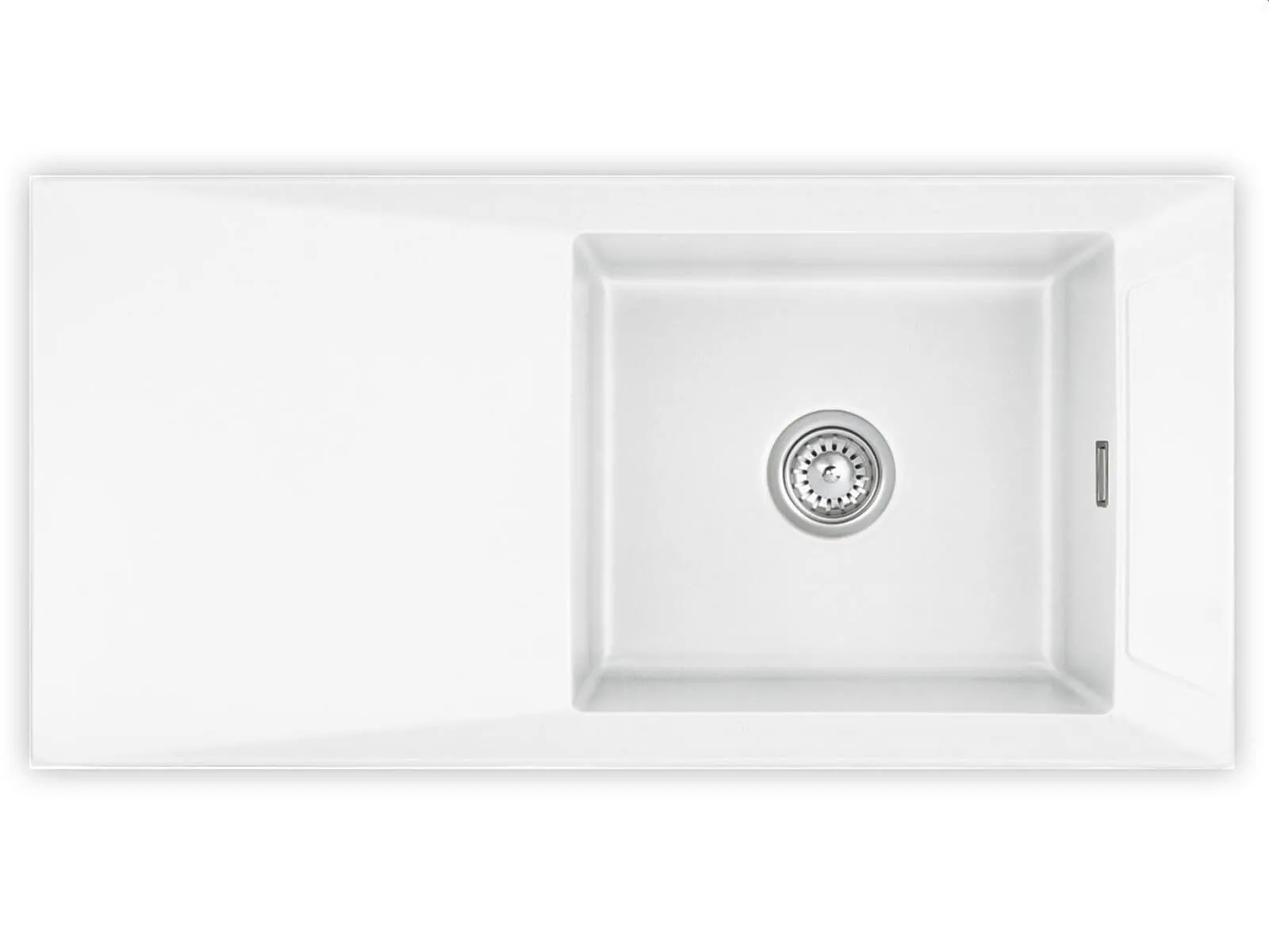 Systemceram Siro 100 Polar, zlewozmywak ceramiczny, korek manualny