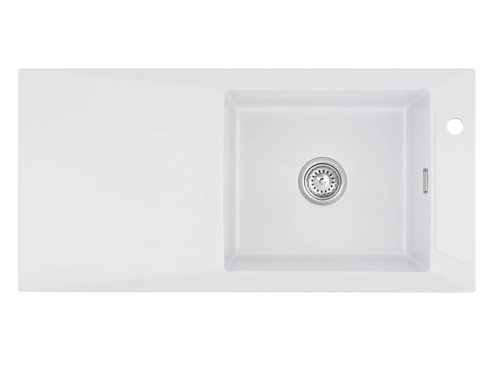 Systemceram Siro 100 Satin, zlewozmywak ceramiczny, korek manualny