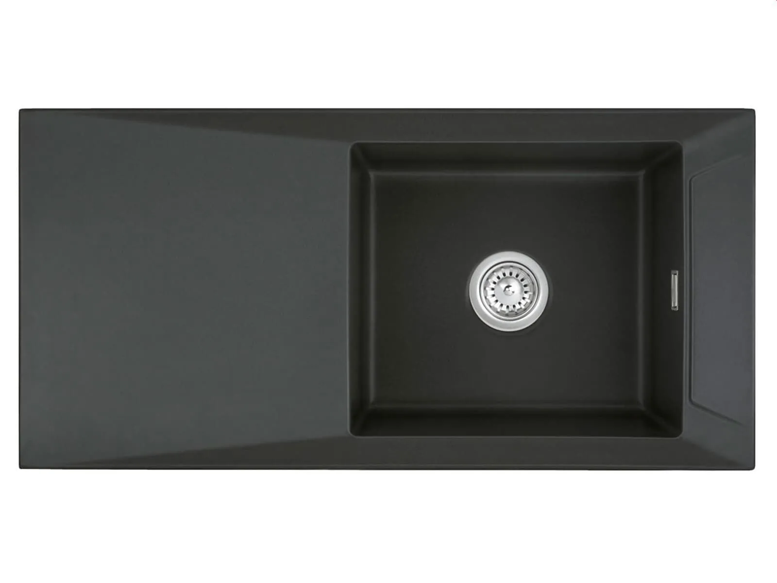 Systemceram Siro 100 Schiefer, zlewozmywak ceramiczny, korek manualny