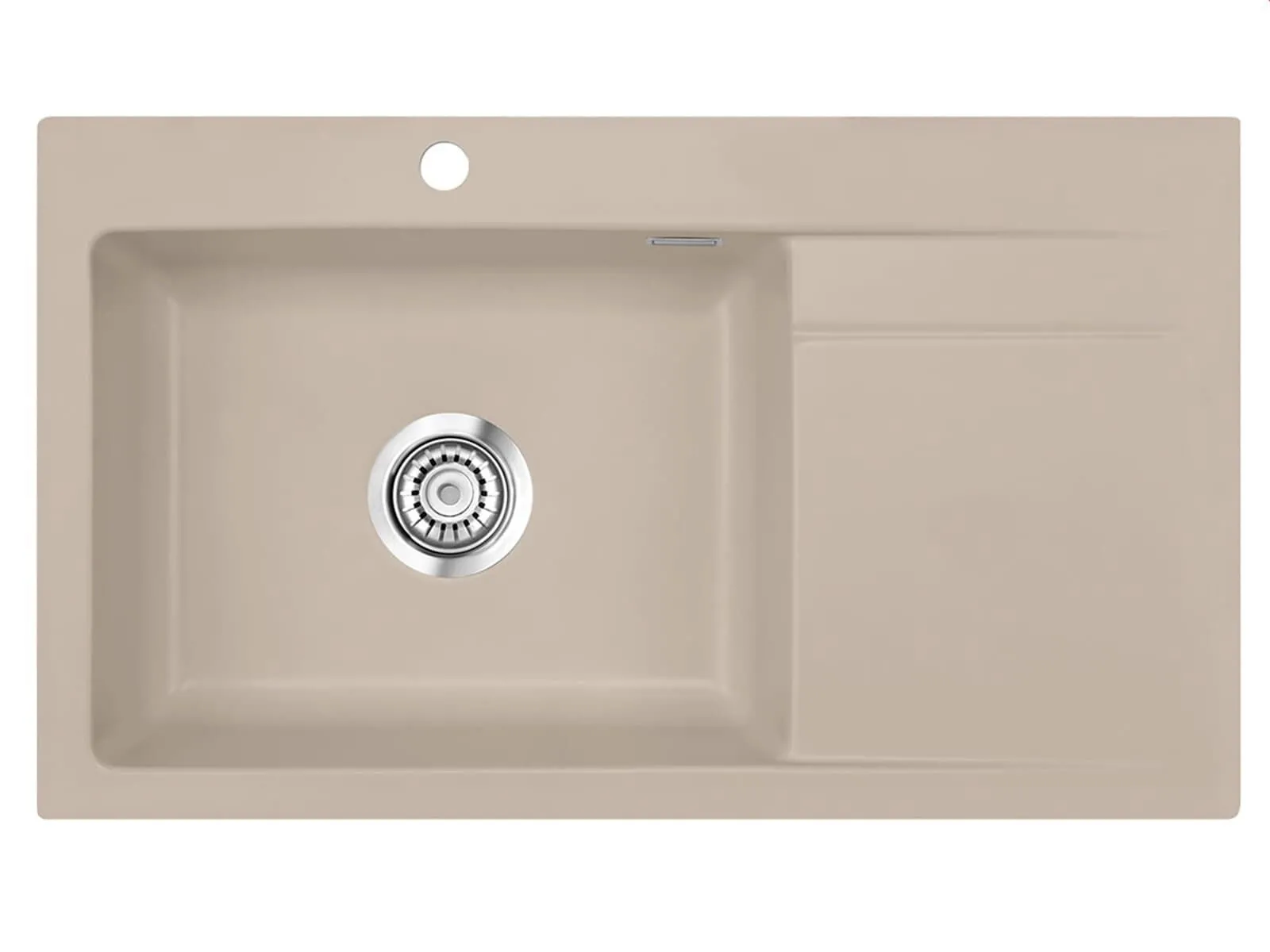 Systemceram Stema 86 SL Fango, zlewozmywak ceramiczny, korek manualny