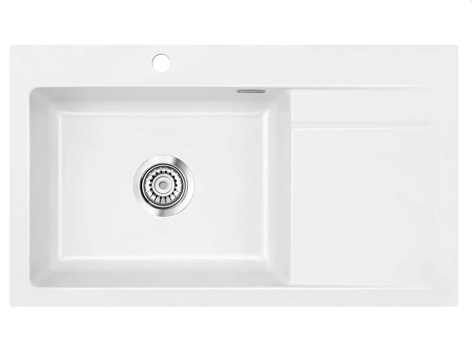 Systemceram Stema 86 SL Gronland, zlewozmywak ceramiczny, korek manualny