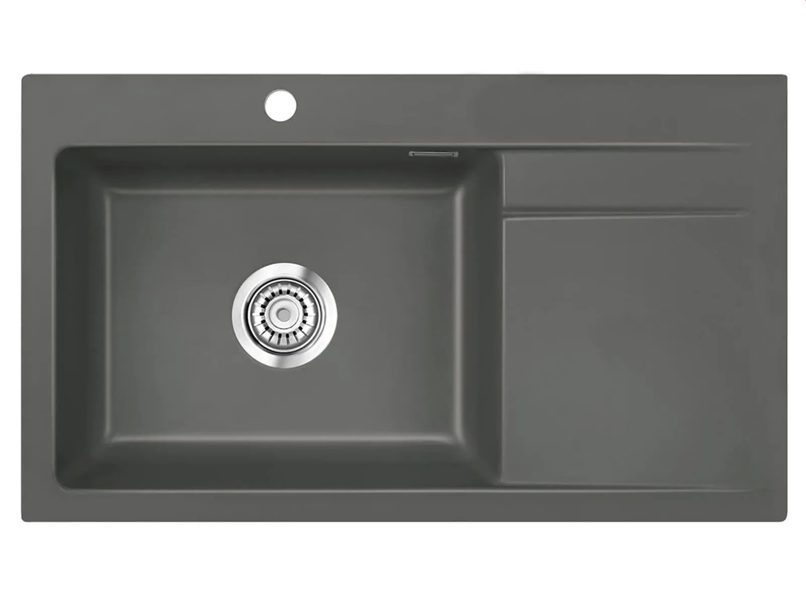 Systemceram Stema 86 SL Lava, zlewozmywak ceramiczny, korek manualny