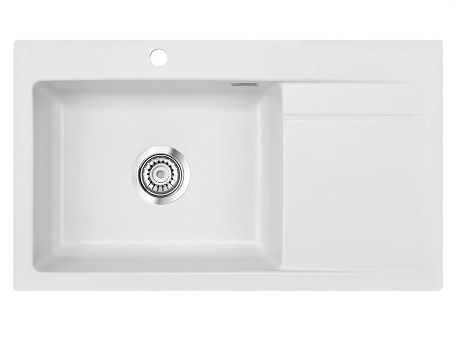 Systemceram Stema 86 SL Satin, zlewozmywak ceramiczny, korek manualny