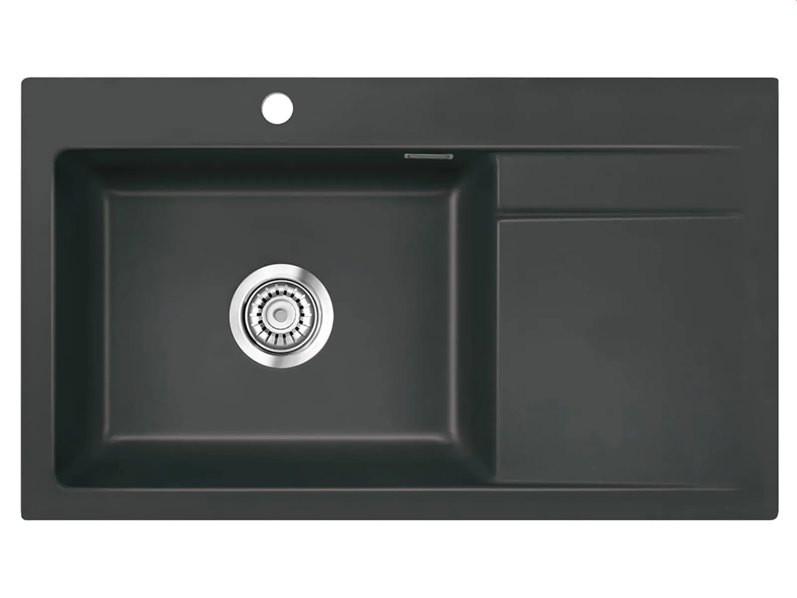 Systemceram Stema 86 SL Schiefer, zlewozmywak ceramiczny, korek manualny