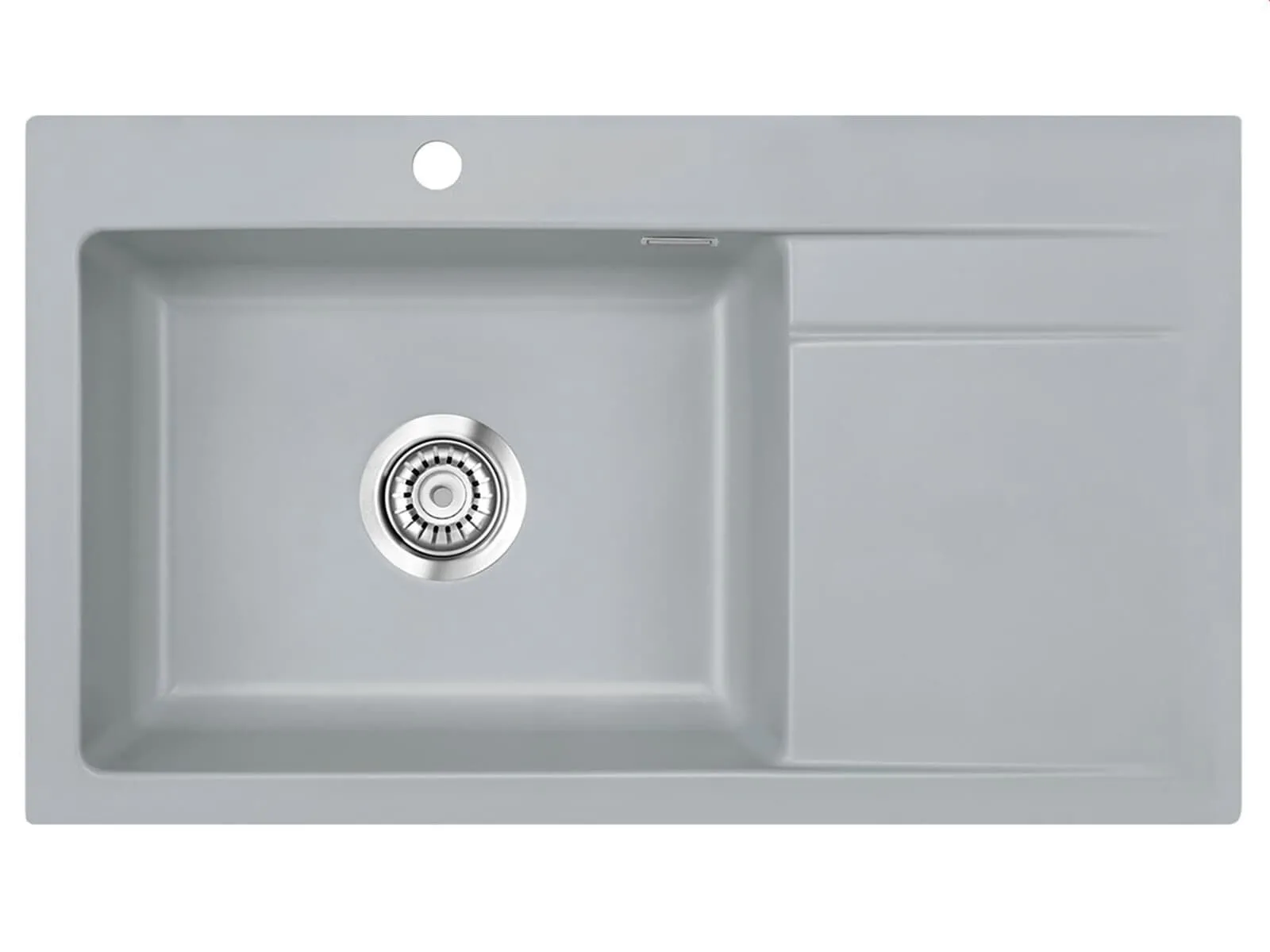 Systemceram Stema 86 SL Titan, zlewozmywak ceramiczny, korek manualny