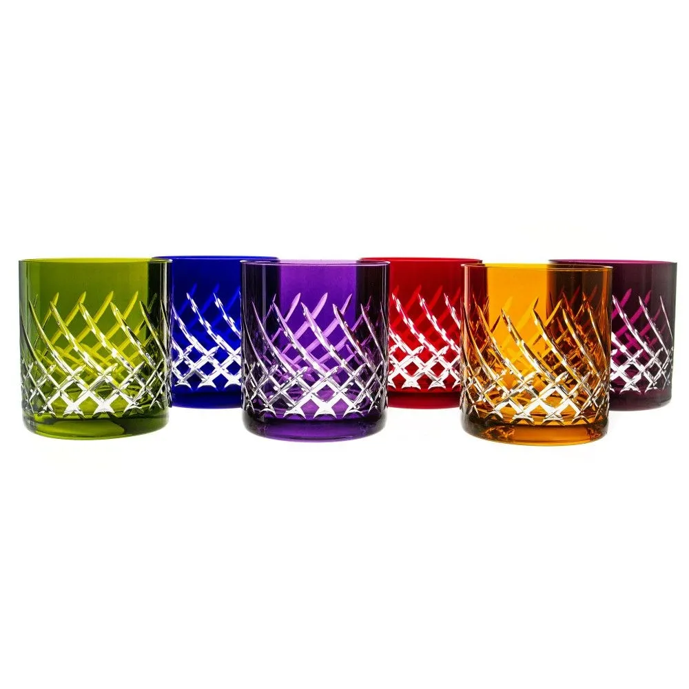 Crystal Julia Szklanki  do whisky 6 sztuk kolorowe