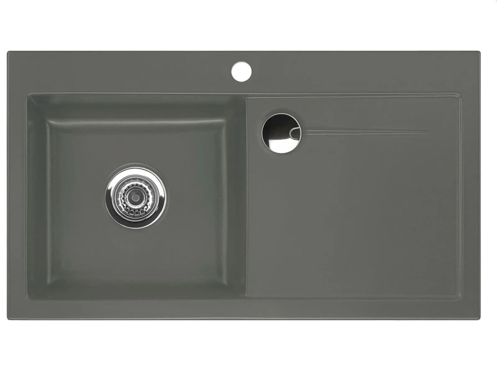 Systemceram Stema 90 Lava, zlewozmywak ceramiczny, korek manualny