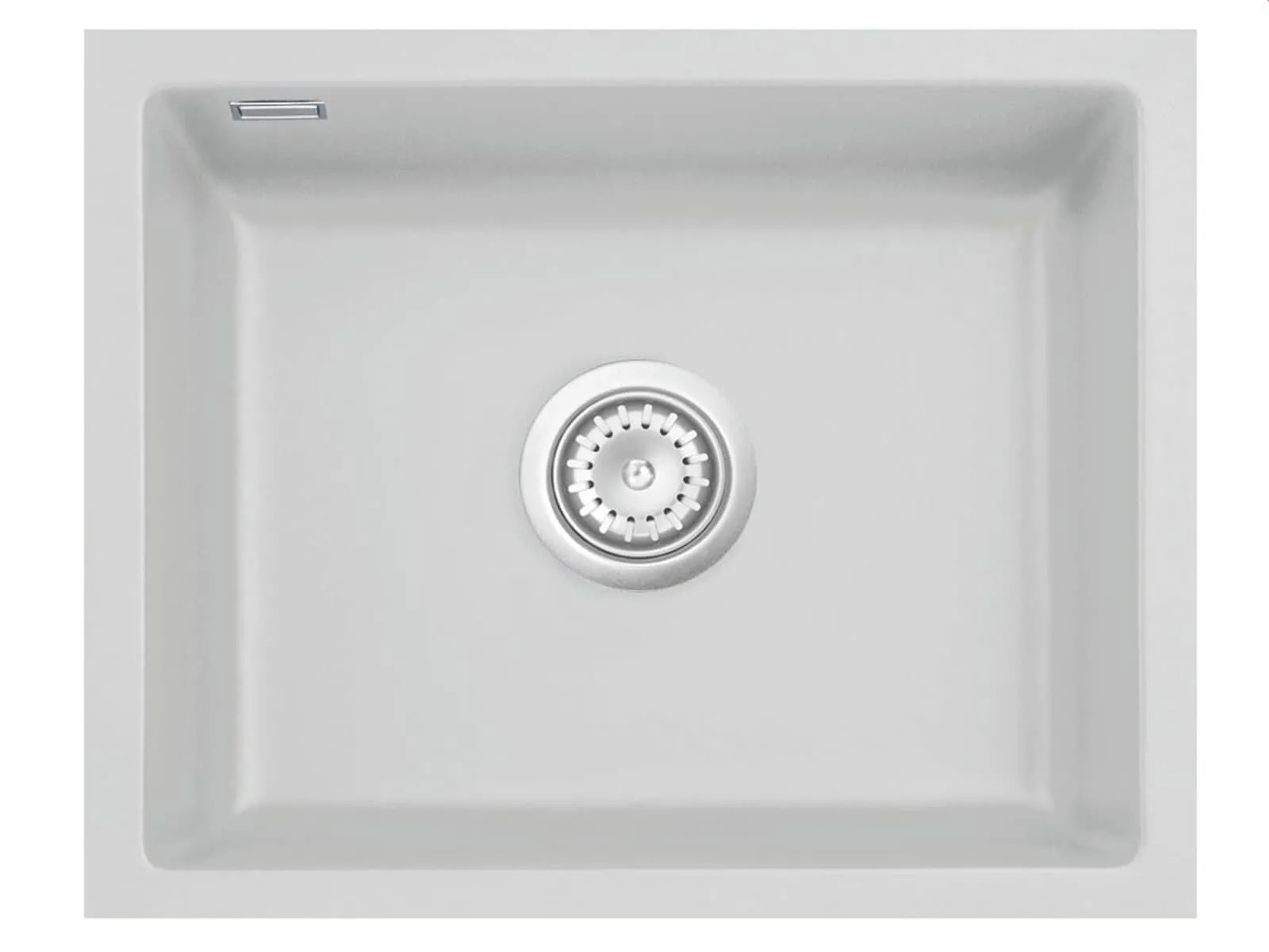 Systemceram Mera 50 U Alu, zlewozmywak ceramiczny, korek manualny