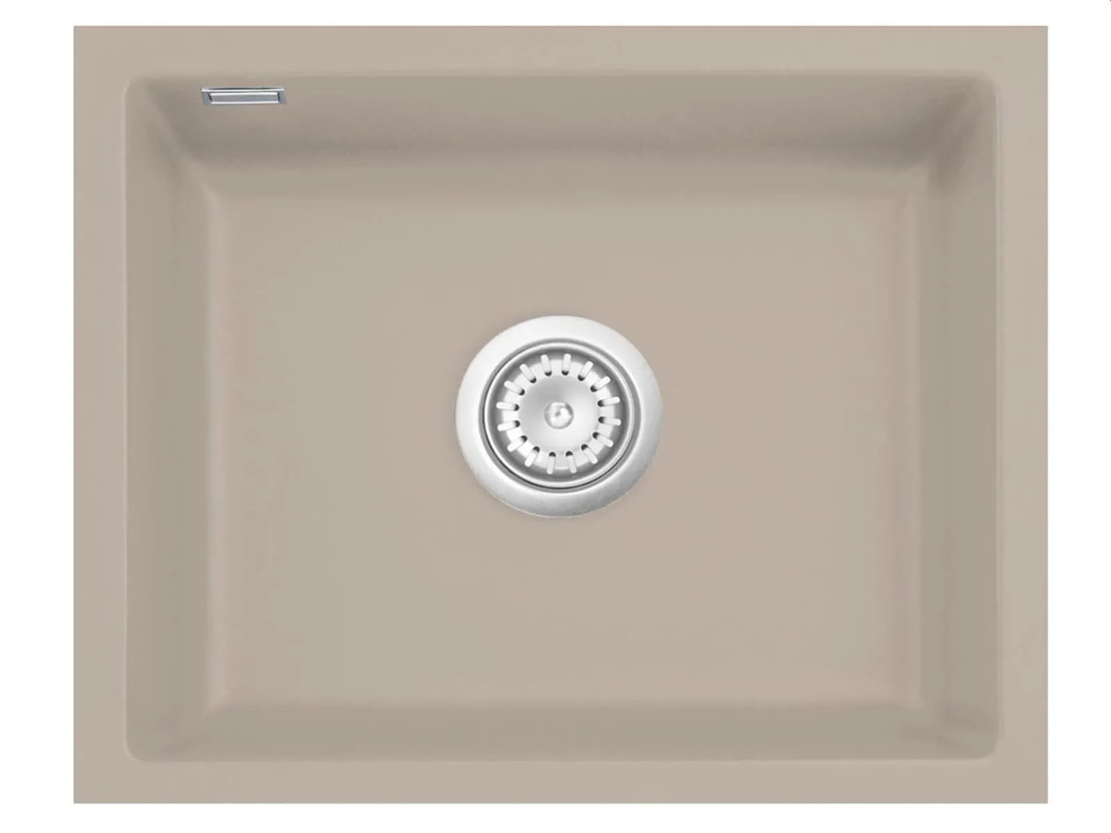 Systemceram Mera 50 U Fango, zlewozmywak ceramiczny, korek manualny