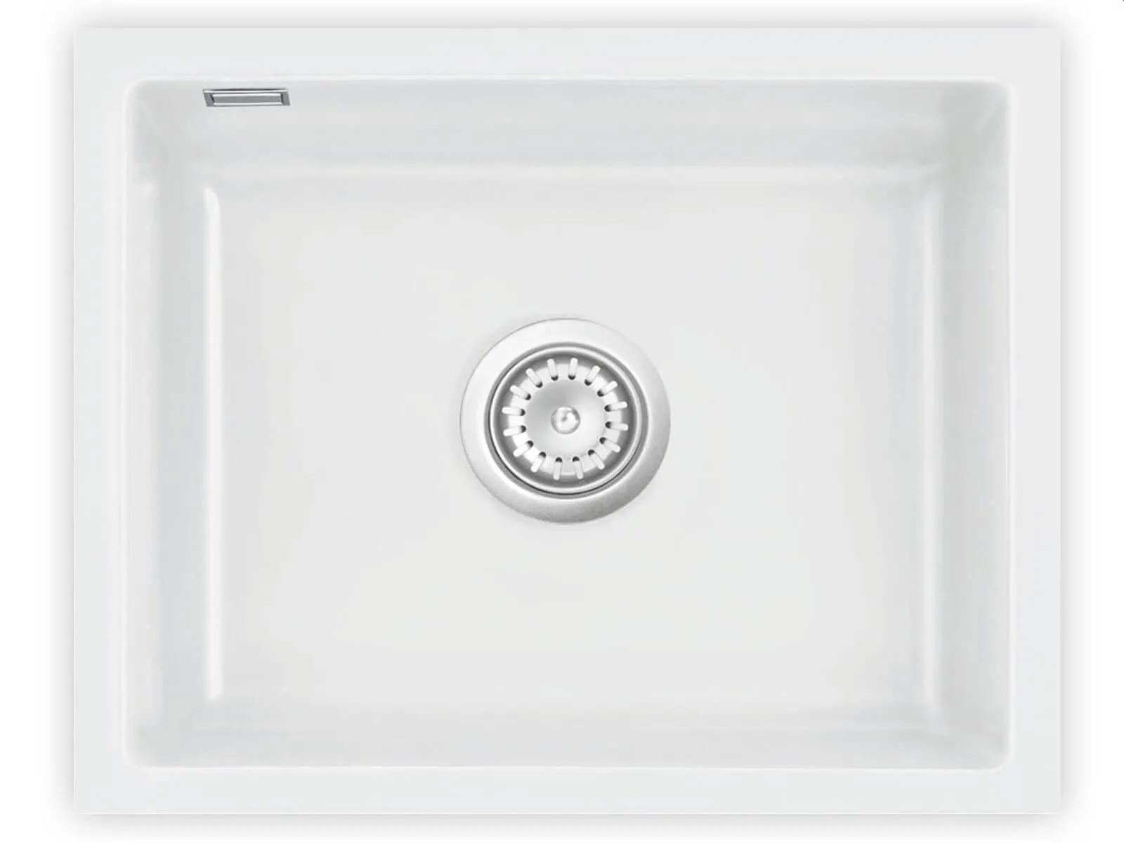 Systemceram Mera 50 U Gronland, zlewozmywak ceramiczny, korek manualny